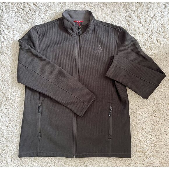 Gerry Mens XL Ribbed Knit Zip Front Jacket Charcoal Gray - Picture 2 of 6